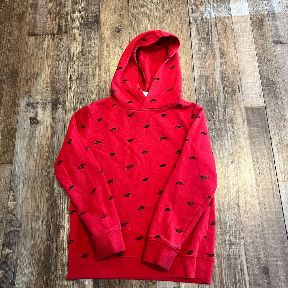 Nike Kids Red Logo Hoodie